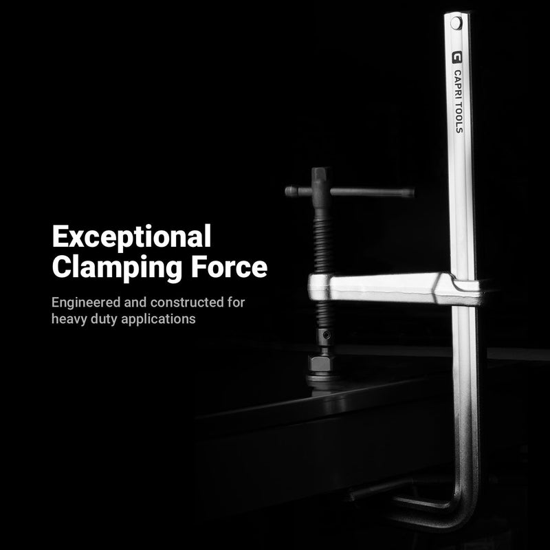 Capri Tools 8-Inch Heavy Duty All Steel Bar Clamp, 4-3/4-Inch Throat Depth, 2,204 lb Clamping Force - Image 2